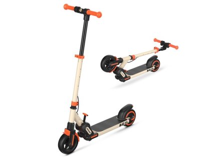 isinwheel S6 Kids Folding Electric Scooter, 150W Motor, 21.6V 5Ah Battery, 6.5-inch Tires, 15km/h Max Speed, 15km Range, Rear Fender Brake & Electronic Brake, Adjustable Height - Orange