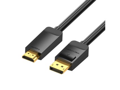 Vention HAGBI DisplayPort 1.2-HDMI 1.4 kábel 3 m, 4K 30 Hz (fekete)