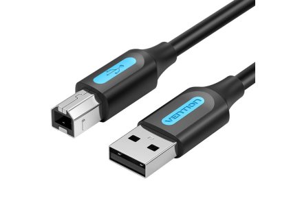 USB 2.0 A-B kábel Szellőző COQBJ 2A 5 m fekete PVC