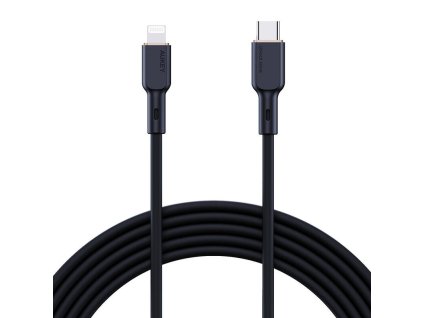 Aukey CB-SCL1 USB-C - Lightning kábel, 27 W, 1 m (fekete)