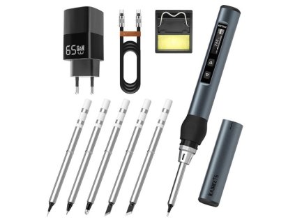 KAIWEETS KETS02 Smart Digital Soldering Iron Kit, 9-20V Operating Voltage, Precise Temperature Control, Sleep Mode, Child Lock, OLED Display Screen