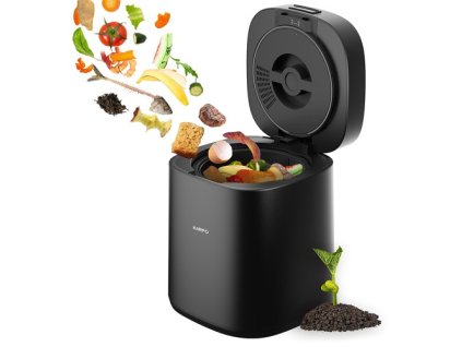 Karfo UF006-EC Kitchen Composter, 2.5L Capacity, Single-Button Auto Operation, Turn Food Waste to Fertilizer for Plants, Black