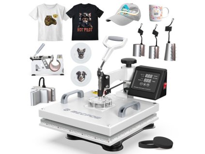 Mecpow MP3881 15in*15in Heat Press Machine 8in1, 30oz Large Capacity, Dual-Tube Heating, Precise Digital Control, 360° Swing Design