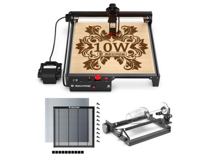 Mecpow X3 Pro 10W Laser Engraver With Air Assist System + G3 Pro Rotary Roller + H44 Laser Bed