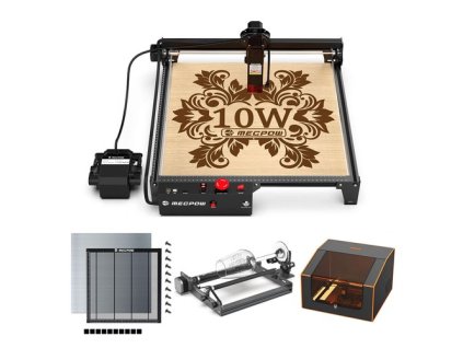 Mecpow X3 Pro 10W Laser Engraver With Air Assist System + FC1 Enclosure + G3 Pro Rotary Roller + H44 Laser Bed