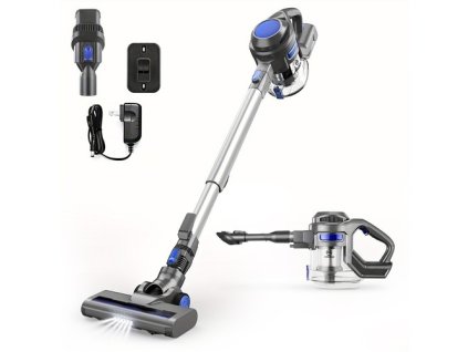 MOOSOO XL-618A Cordless Stick Vacuum Cleaner, 12KPa Strong Suction, 30min Max. Runtime, 120W Brushless Motor, LED Electric Brush, 1.3L Large Dust Cup, 2 Modes