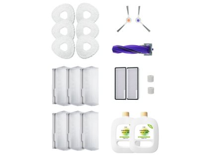 Narwal Freo X Ultra Accessories Pack, 6 Mop Cloth, 6 Dust Bag, 2 Filter, 2 Cotton Filter, 2 Side Brush, 1 Roller Brush, 2x930ml Cleaning Solution