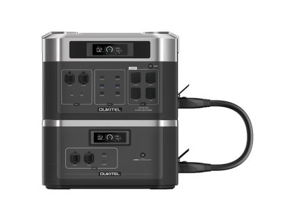 OUKITEL BP2000 Portable Power Station + OUKITEL B2000 Battery Pack, 2048Wh/640000mAh LiFePO4 Battery Solar Generator, 2200W AC Output, 2000W UPS, 1800W AC Charging, Expand Up to 7 Battery Packs, 15 Outputs