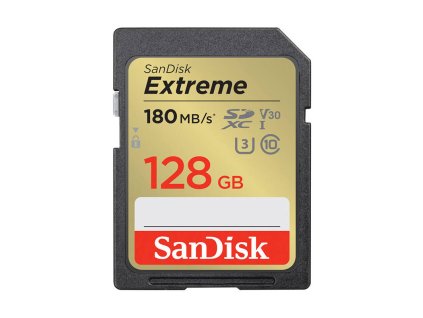SANDISK EXTREME SDXC 128GB 180/90MB/s UHS-I U3 memóriakártya (SDSDXVA-128G-GNCIN)