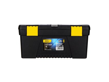 Deli Tools EDL432417 műanyag szerszámos doboz, 15" (sárga)