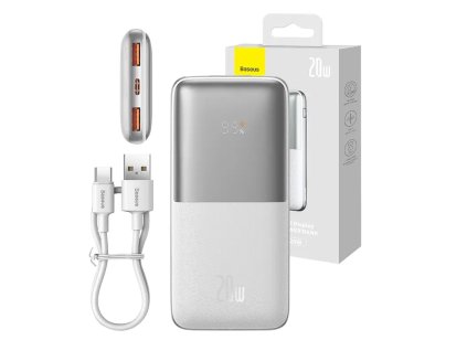 Powerbank Baseus Bipow Pro 10000mAh, 2xUSB, USB-C, 20W (biela)