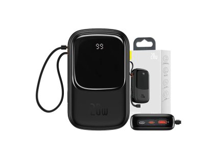 129810 3 powerbank baseus qpow pro s kablom 20000 mah 20 w cierna