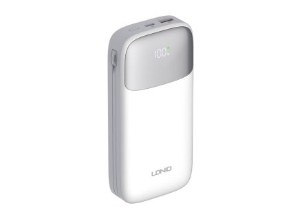 LDNIO PQ20 Powerbank 22.5W 20000mAh USB-C, Lightning (biely)