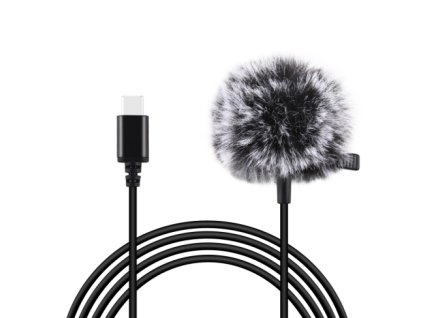 Puluz Jack Lavalier vezetékes kondenzátor rögzítő mikrofon 1,5 m USB-C / Type-C PU425