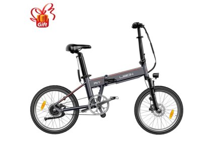 PVY LIBON Lightweight Electric Bike 500W Motor 36V 10.4Ah + 10Ah 260km Range 20*2.5-inch Tire Hydraulic Brake Shock Absorption Fork, Torque Sensor Carbon Belt Color LCD Display Smart APP International Version - Grey