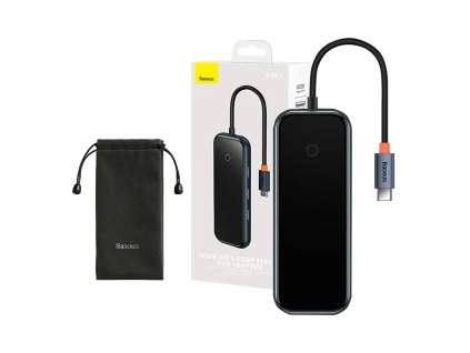 Baseus AcmeJoy Series 5 az 1-ben hub USB-C - 2xUSB 3.0 + USB 2.0 + USB-C PD + HDMI (sötétszürke)
