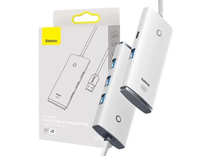 Baseus Lite 4 az 1-ben USB-4x USB 3.0 hub, 25 cm (fehér)