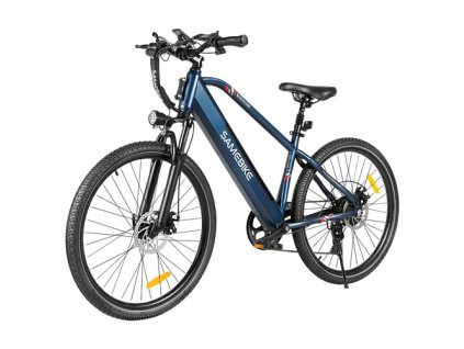 SAMEBIKE RS-A01 Men Electric Bike, 500W Motor, 36V 15Ah Battery, 26 inch Tire, 35km/h Max Speed, 80km Range, Mechanical Disc Brakes, Dual Suspension System, Shimano 7-speed, LCD Display - Blue