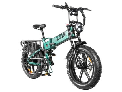 SAMEBIKE RS-A02 Electric Bike, Folding Off Road E-bike, 20*4.0 inch Fat Tire 48V 17Ah Battery 1200W Motor 45km/h Max Speed 120km Max Range Shimano 7 Speed Hydraulic Disc Brakes - Green