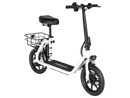 SAMEBIKE SM-C02 Foldable Electric Scooter with Seat, 500W Motor, 36V 13Ah Battery, 14 inch Tire, 32km/h Max Speed, 25km Range, Mechanical Disc Brakes, LCD Display - White