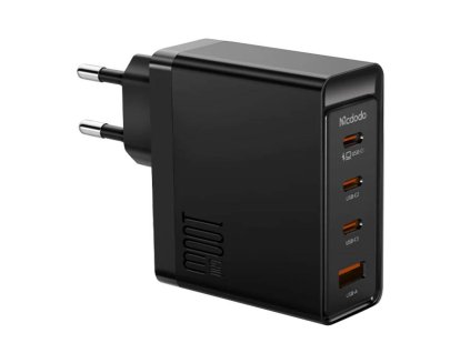 McDodo GAN 3xUSB-C + USB hálózati adapter, 100 W (fekete)