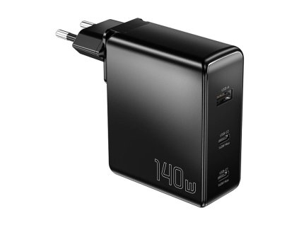 Hálózati töltő, Essager, ECT2CA-MQB01-Z, 2xUSB-C, USB-A, 140 W (fekete)