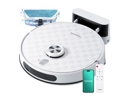 Tesvor S8 Pro 2 in 1 Robot Vacuum Cleaner with Wiping Function, 6000Pa Suction, LiDAR Navigation, 240min Running Time, APP/Alexa Control