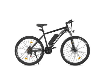 Touroll U1 26-inch Off-Road Tire Electric MTB Bike with 250W Motor, 36V 13Ah Removable Battery, Max 65km Range, Shimano 21-Speed Gear Disc Brake IPX4 Waterproof - Black