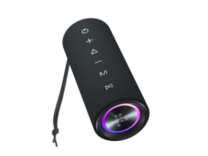 Tronsmart Mirtune C2 Portable Bluetooth Speaker, 360° Surround Sound, IPX7 Waterproof, Customizable Lights, Up to 24 Hours of Playtime - Black
