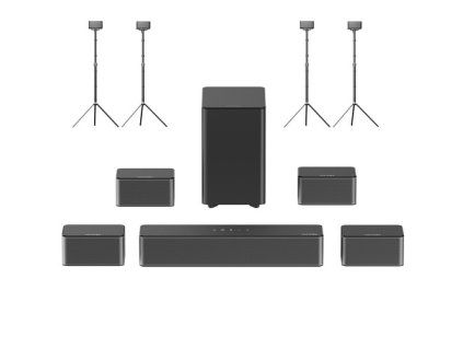 Ultimea Poseidon D70 7.1 Soundbar + 2 Pairs * Steady 300 Speaker Stands, 10 Bands Equalizer, 121 Preset EQ Matrices, BassMX Technology, Smart APP Control