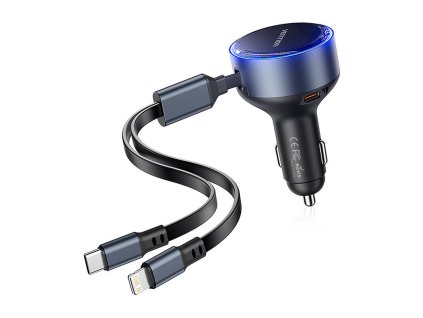 153269 3 vention ffob0 usb c car charger usb c lightning 30w cable