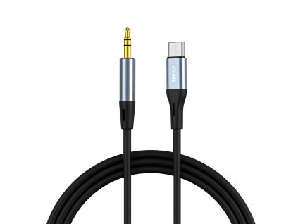 113523 vipfan l06 kabel usb c na mini jack 3 5 mm aux 1 m sivy
