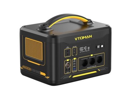 VTOMAN JUMP 1500X Portable Power Station, 828Wh LiFePO4 Solar Generator, 1500W AC Output, Expandable to 2376Wh, 12V Jump Starter, LED Flashlight, 12 Ports