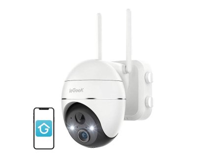 Vezeték nélküli 3MP WiFi kültéri kamera ieGeek ZS-GX1S fehér 5200mAh