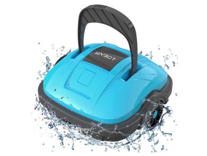 WYBOT WY1102 Cordless Pool Robot Vacuum, Dual Motor, Max 50min Runtime, Up to 525sq.ft, for Flat-bottom Pools, Blue