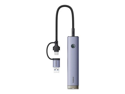4 az 1-ben Hub Baseus UltraJoy USB-A&USB-C – 3xUSB3.0+USB-C+RJ45 (szürke)