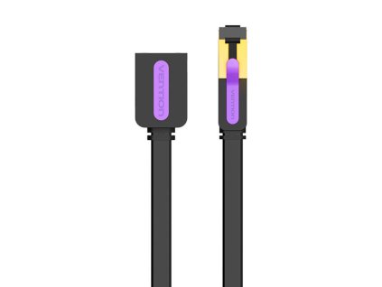 Vention ICBBI RJ45 Ethernet 10Gbps CAT7 lapos hálózati kábel hosszabbító 3 m fekete