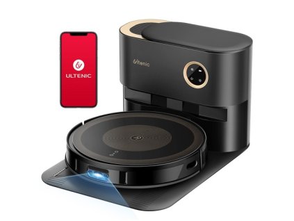 Ultenic TS1 Robot Vacuum Cleaner with Self Emptying Station, Dual-Spin Mopping, 3000Pa Suction, 3L Dust Bag, Carpet Boost, App/Voice Control