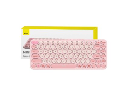 92958 10 baseus k01a bezdrotova trojrezimova klavesnica baby pink