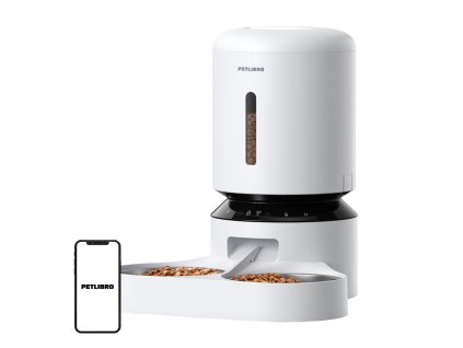 161348 davkovac krmiva petlibro granary s dvojitou miskou wifi 5 l biely