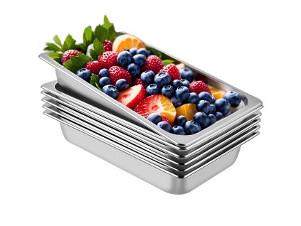 Nerezová gastronádoba 6 ks plná veľkosť 20.9×12.8×3.9 inch, 13L