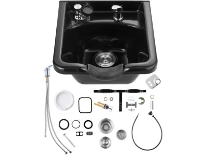 Umývadlo na umývanie vlasov čierne z abs plastu pre salón a wellness