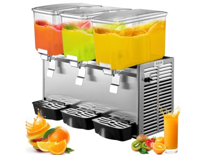Výdajník chladených nápojov 3×36.3 l, nerez, s termostatom na džúsy