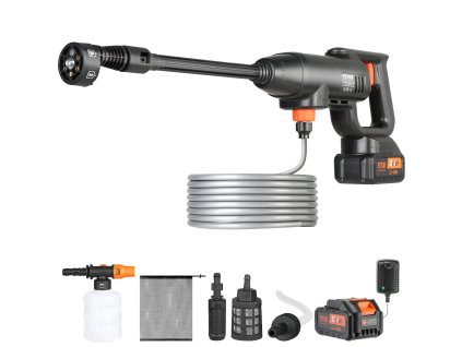 Bezdrôtový vysokotlakový čistič 580 psi, 1.1 gpm, 4.0ah, 6v1 tryska