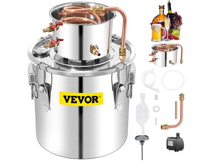 Destilačný kotol na alkohol 50L nerezový s kondenzátorom a teplomerom