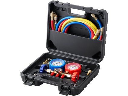 Diagnostický 3-cestný ac tlakomer r134a/r22/r12/r502 s 152 cm hadicami