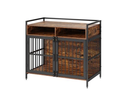 Drevená prepravka pre psa 104.1 cm, dvojité dvere, nosnosť 31.8 kg