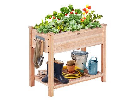 Vyvýšený drevený záhon 33.9×18.1×30 inch s nohami, na rastliny
