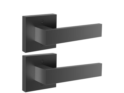 Dverová neotočná páčka 2 ks, štvorcová, reverzibilná, matná čierna