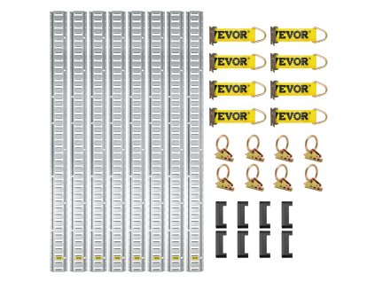 E-track kotviaca súprava 34 dielov, 8 lišt 5FT, 8 d-krúžkov na náklad